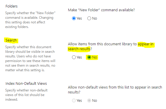 Exclude resutls from SharePoint search